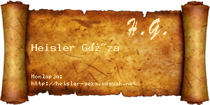 Heisler Géza névjegykártya
