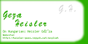 geza heisler business card